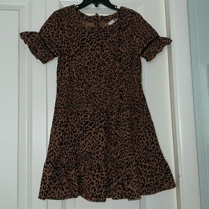 Gap leopard print pinwheel corduroy small (6-7) dress